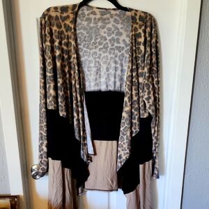 Leopard Print Open Front Cardigan